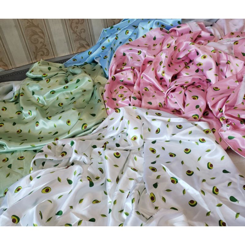 Vải bơ 3D may Scrunchies