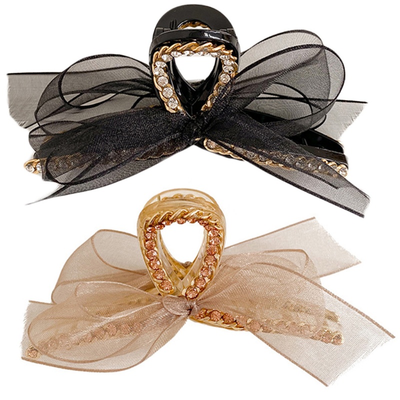 Kẹp Tóc Kim Loại Phối Ren Đính Đá Thời Trang