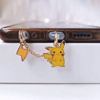 Phích Cắm Chống Bụi Hình Pikachu Mini Dễ Thương Gắn Phích Cắm Sạc Điện Thoại