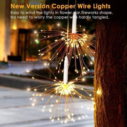 Dây đèn 100/120/150/180 bóng led hình pháo hoa dùng năng lượng mặt trời trang trí tiện lợi