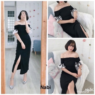 Đầm body tay cách điệu kèm ảnh thật
