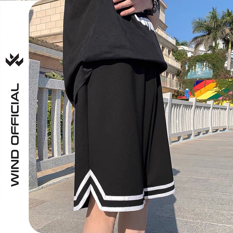 [Mã SKAMFSW175 giảm 10K đơn 50K] Quần short nam WIND Unisex bóng rổ chữ V, quần đùi lửng thể thao thời trang nam nữ