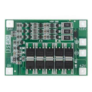 Mô đun sạc pin Li-ion Lithium 3S 40A bảo vệ bảng mạch PCB BMS dành cho mô tơ máy khoan 12.6V kèm bộ cân bằng
