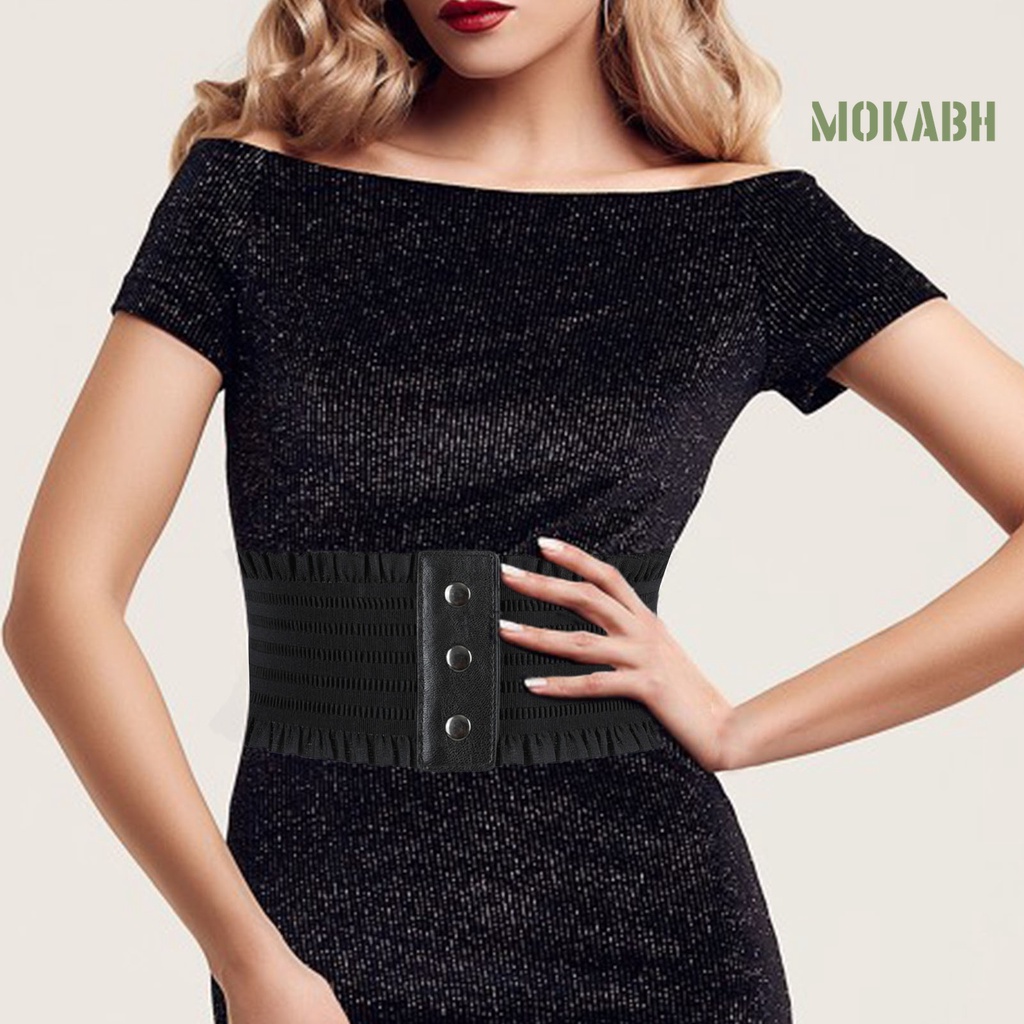 Thắt Lưng Bản Rộng Màu Trơn Co Giãn Tốt Thời Trang Dự Tiệc Cho Nữ