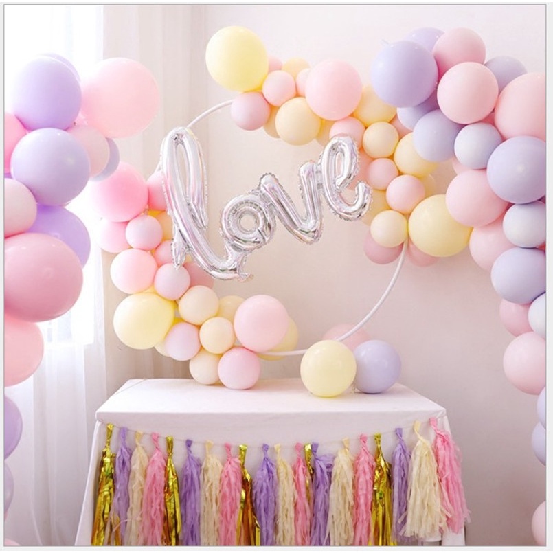 Bóng bay pastel macaron màu hàn quốc trang trí sinh nhật 1,8g trang trí sự kiện