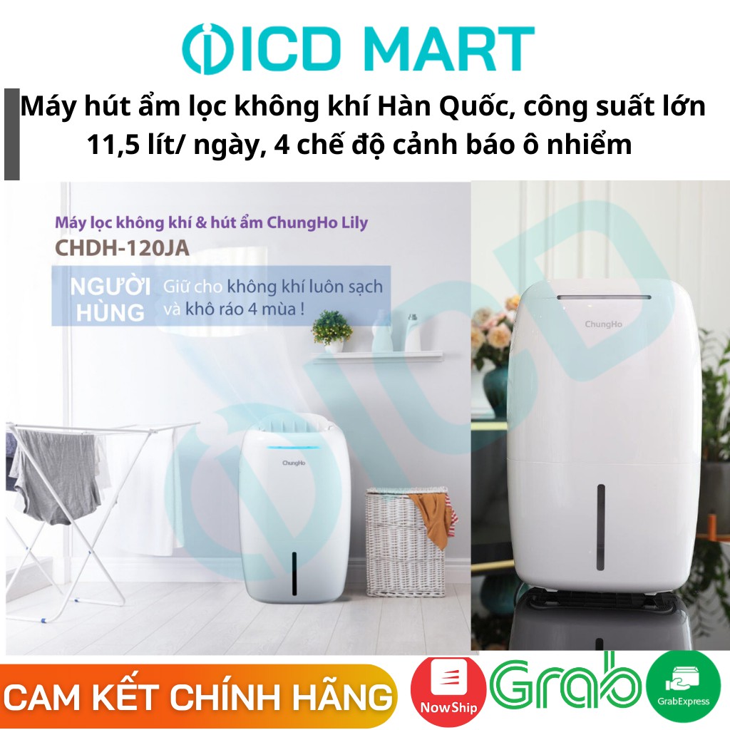 Máy hút ẩm lọc không khí tiệt trùng kháng khuẩn Chungho Lily, 4 CHẾ ĐỘ CẢNH BÁO Ô NHIỀM, HÀNG CHÍNH HÃNG NHẬP KHẨU