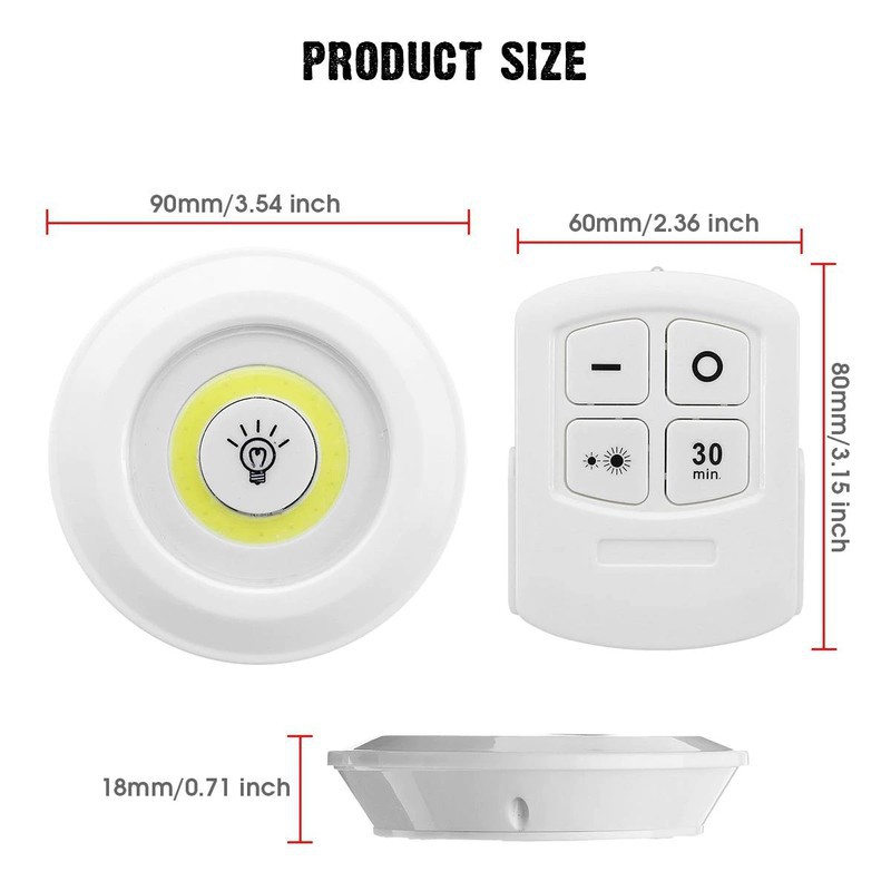 Bộ 3 đèn LED siêu sáng dán tường từ xa trang trí phòng ngủ,decor phòng khách nhà bếp,cầu thang thông minh