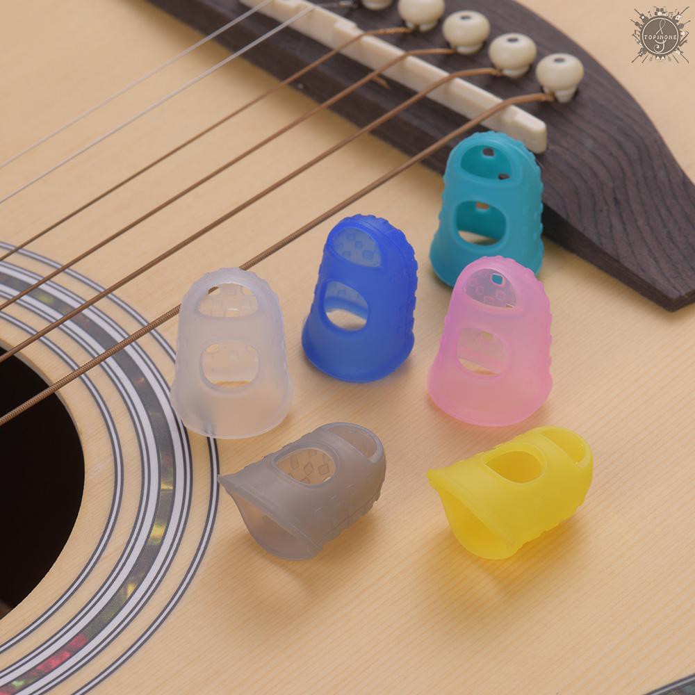 Set 6 đầu bọc bảo vệ đầu ngón tay khi chơi đàn guitar ukulele bằng silicon mềm