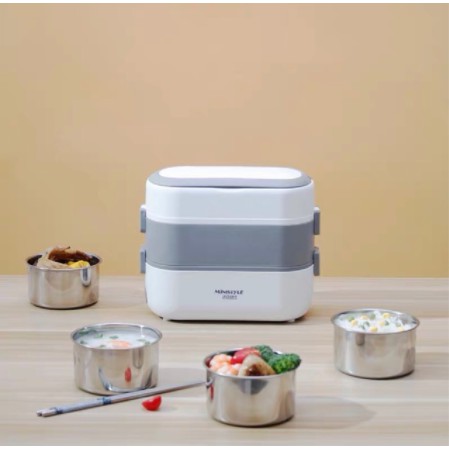 🎀Hàng Cao Cấp🎀Hộp Cơm Cắm Điện MINYSTYLE🎀Cắm Điện 2 Tầng,4 Bát Inox,Giữ Nhiệt,Hâm Nóng,Nấu Chín Thức Ăn🎀BH 3 Tháng🎀