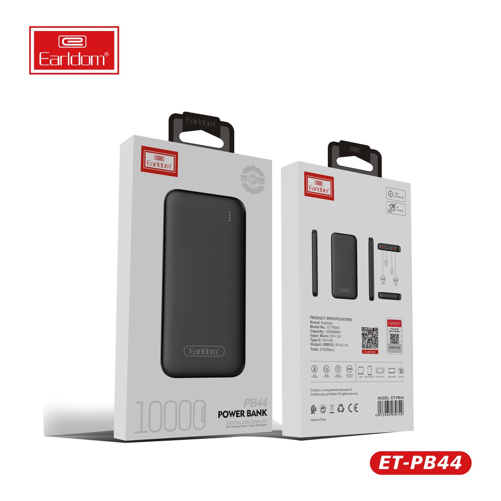 Sạc Dự Phòng 10.000mAh Earldom PB44