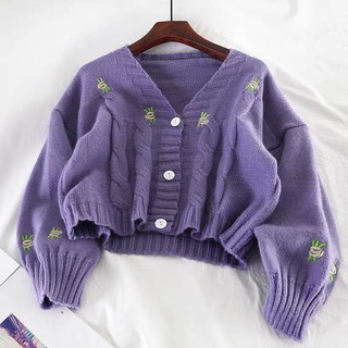 [Hàng Sẵn]Áo len cardigan họa tiết