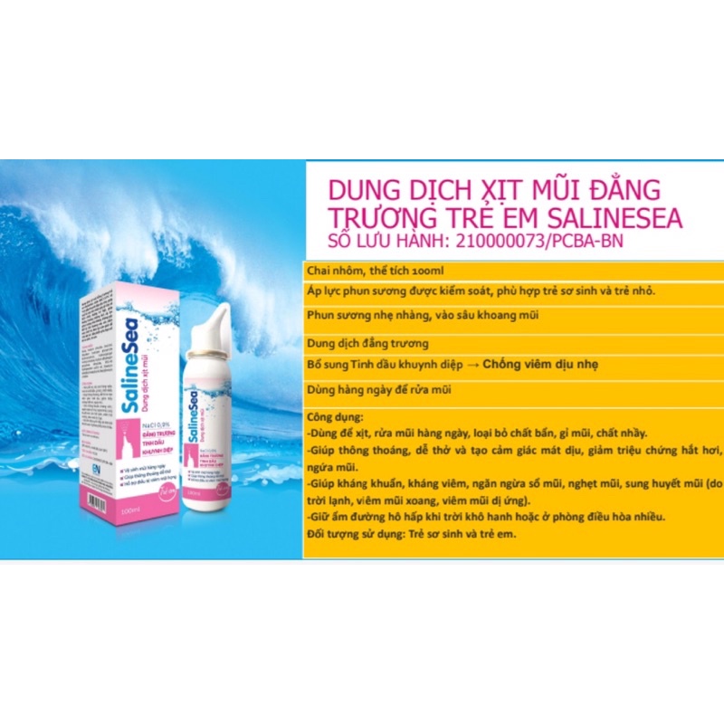 DUNG DỊCH XỊT MŨI SALINE SEA- BẢO VỆ HỆ HO HẤP CHO GIA ĐÌNH