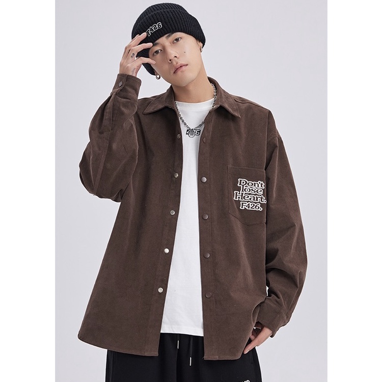 Áo sơ mi Kaki F426 form rộng unisex nam nữ