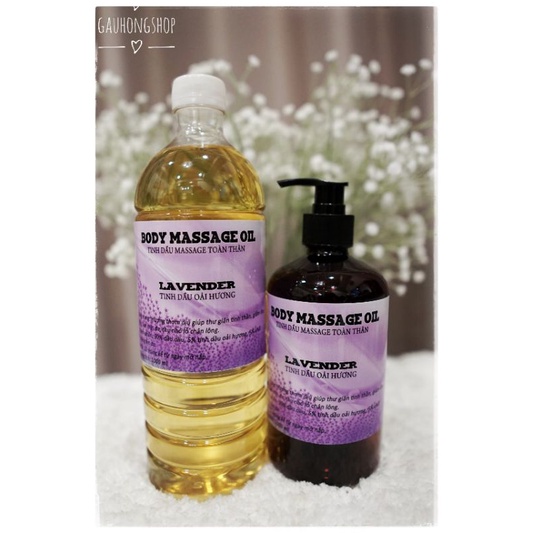 1 Lít Dầu Massage Body Tinh Dầu Lavender Thiên nhiên Dùng Cho Mọi Loại Da,Thơm Dịu, An Toàn Cho Da