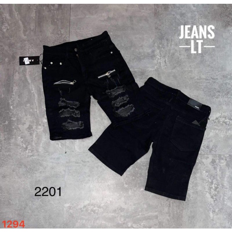 Quần Sooc Đùi Vá Da,Quần Jean Khóa Đùi 195_TA Store