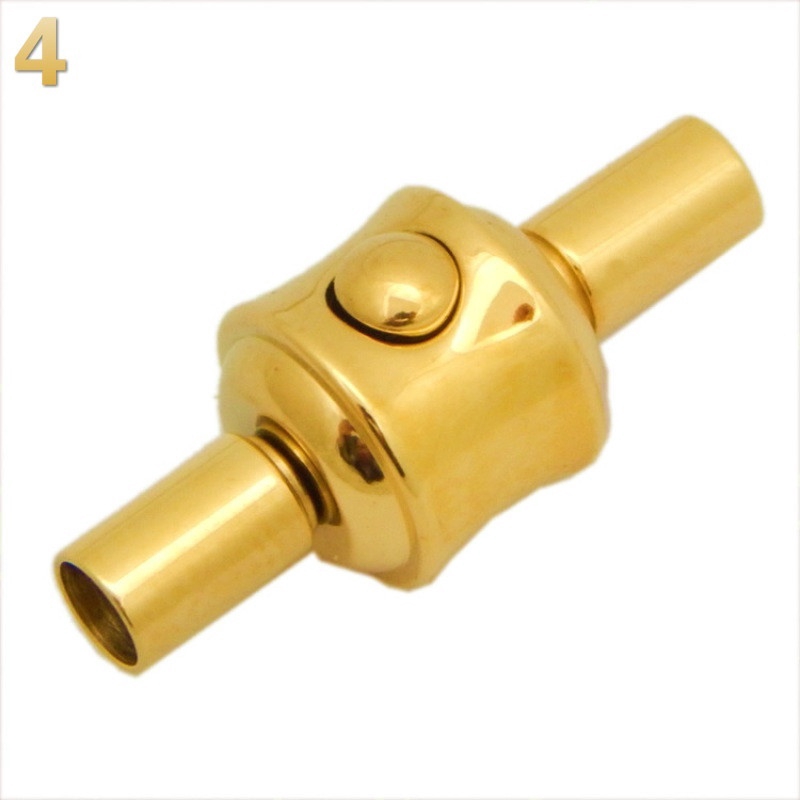 Dây da có gắn khóa thép không gỉ hình tròn/trái tim màu vàng sáng tạo