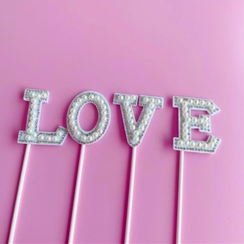 [SIÊU RẺ❤️] – Que cắm chữ LOVE - Trang trí bánh sinh nhật bánh kem