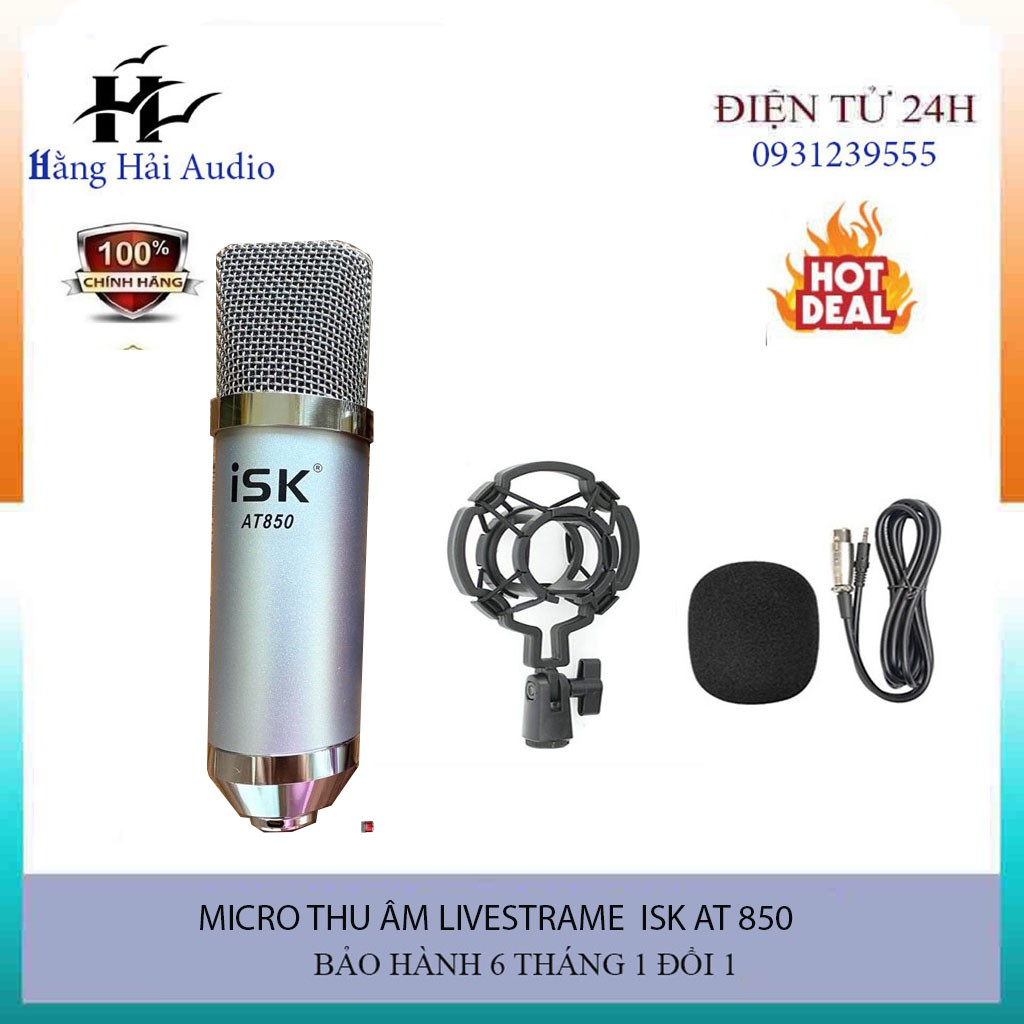 [Mã ELHACE giảm 4% đơn 300K] Micro thu âm ISK AT 850 ( Micro thu âm tốt,độ nhậy cao,sáng tiếng )