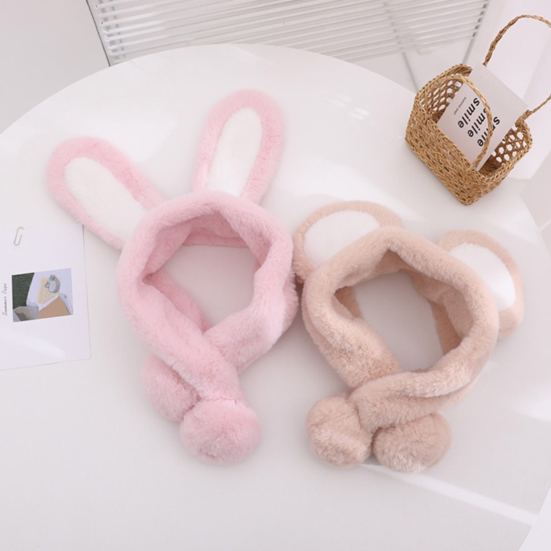 Khăn Choàng Cổ Giữ Ấm Tai Thỏ Giả Lông Thú Dành Cho Trẻ Em