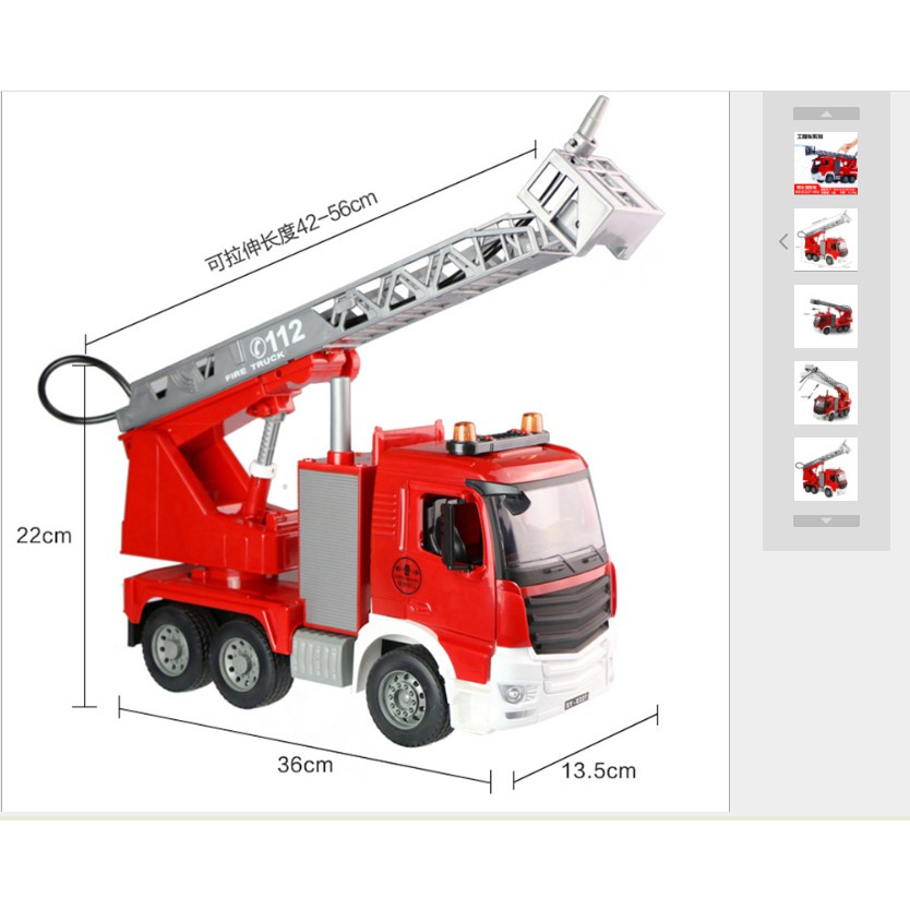 HÀNG LOẠI 1 CÓ KÍNH CHẮN : Mô hình xe cứu hỏa đồ chơi xe cứu hỏa E227 phun nước thật