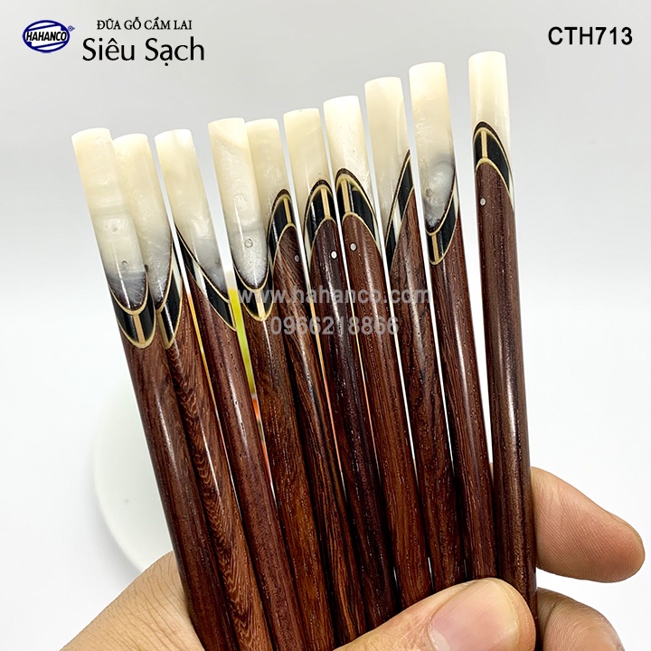Đũa gỗ Cẩm - đầu cẩn thạch chéo  ❤️FREESHIP đơn > 50k❤️ HAHANCO |CTH713|