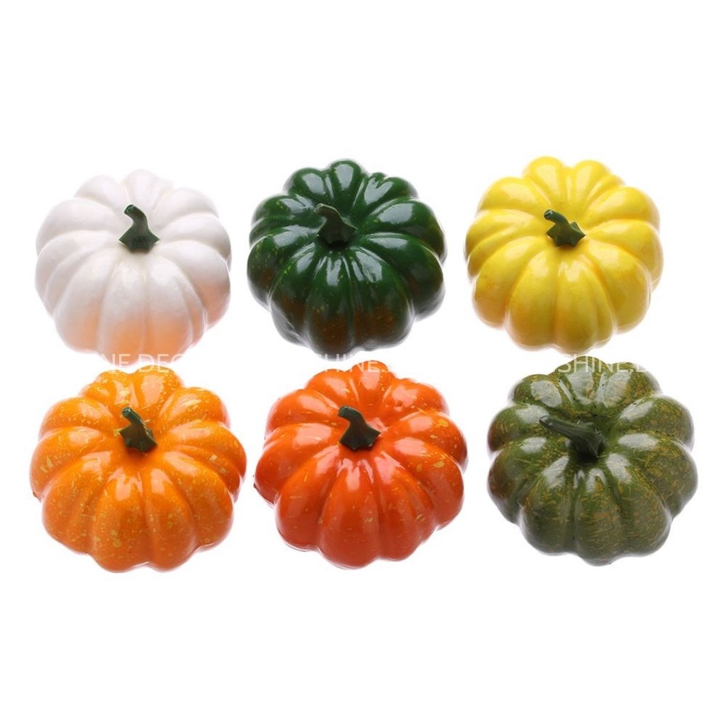 Quả bí ngô giả trang trí bình hoa, decor lễ hội Halloween