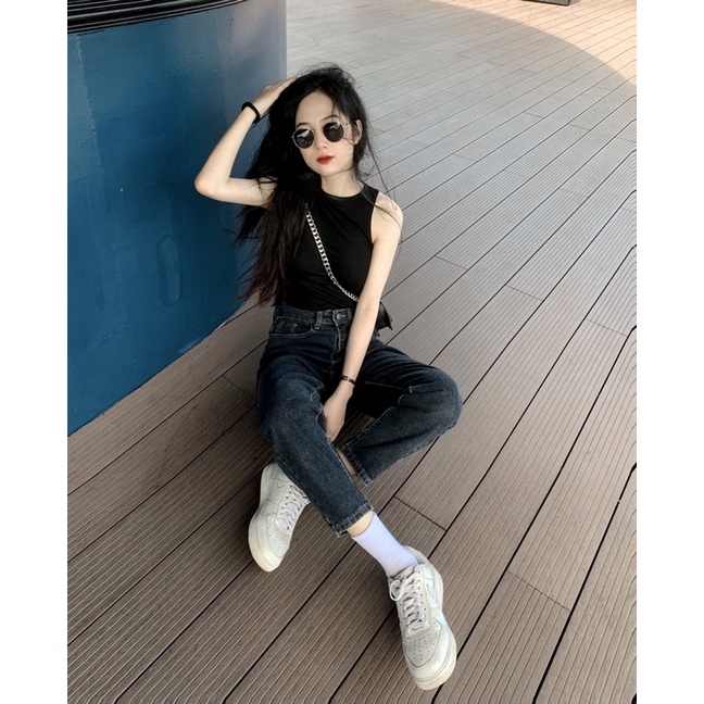 Quần baggy màu đen xám trơn cực đẹp , hàng Quảng châu