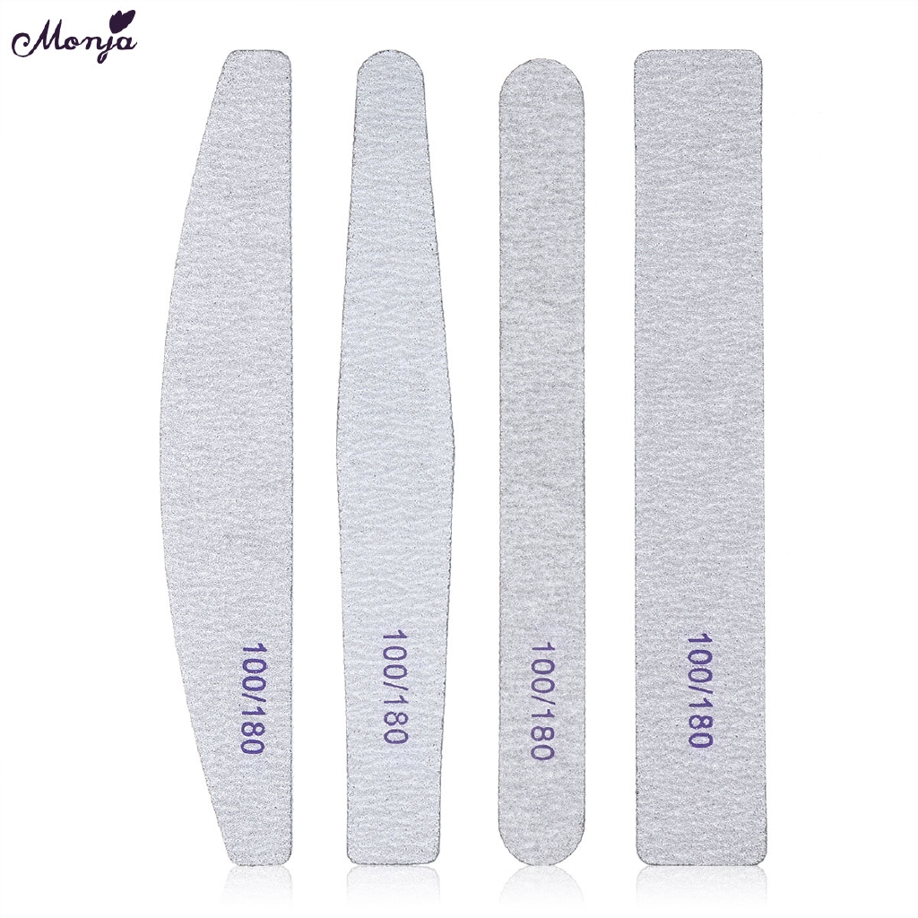 Monja Dụng Cụ Dũa Móng Tay 100 / 180 Hai Mặt Màu Xám