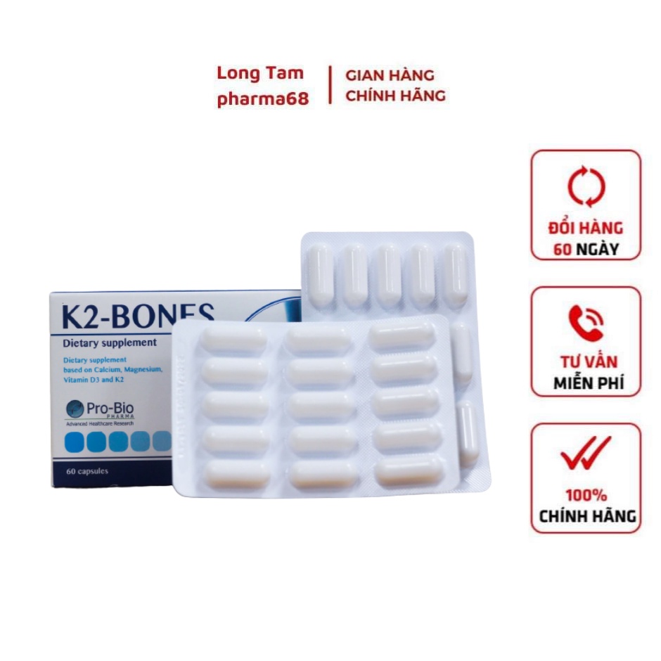 Viên Uống Canxi K2-Bone date 2025: Hỗ trợ giảm nguy cơ loãng xương -Hộp 60 viên