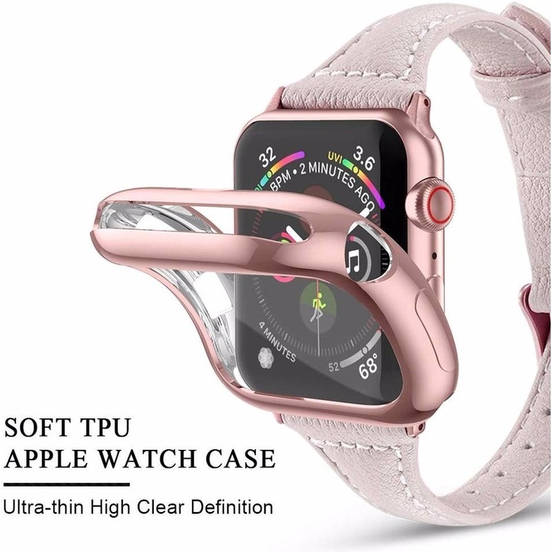 Miếng dán TPU siêu mỏng bảo vệ 360 độ cho Apple Watch Series SE6 5 4 3 2 1 42 38 40 44 mm