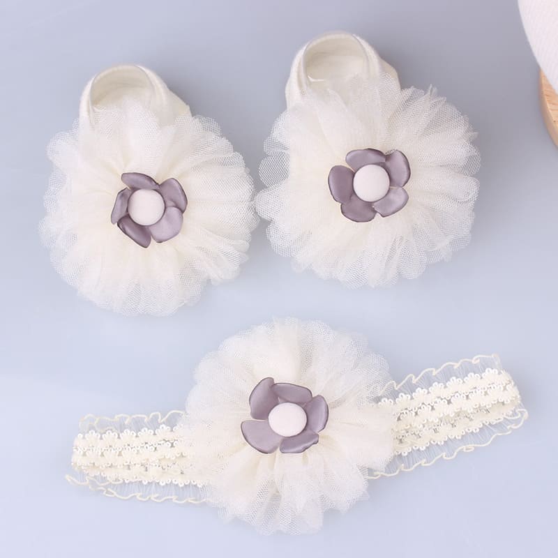 Bé bimbim đầu nhóm Socks Set Lac Flower phát sữa ban tóc non Turbạn guys đồ nghề tóc