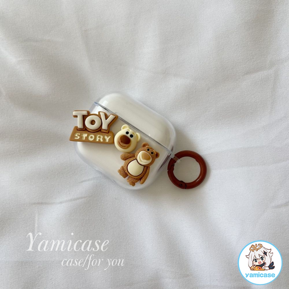Vỏ Bảo Vệ Hộp Sạc Tai Nghe Airpods 1/2/3/pro Bằng Silicon Cứng Họa Tiết Chú Gấu/ Dâu Tây 3D Dễ Thương
