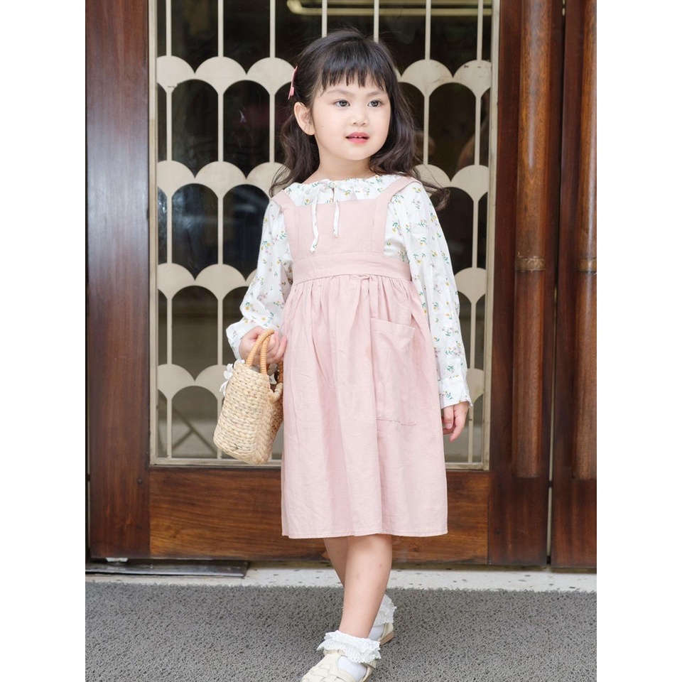 8-20kg Set váy yếm phong cách Hàn Quốc cho bé gái cực xinh mozikids 2022