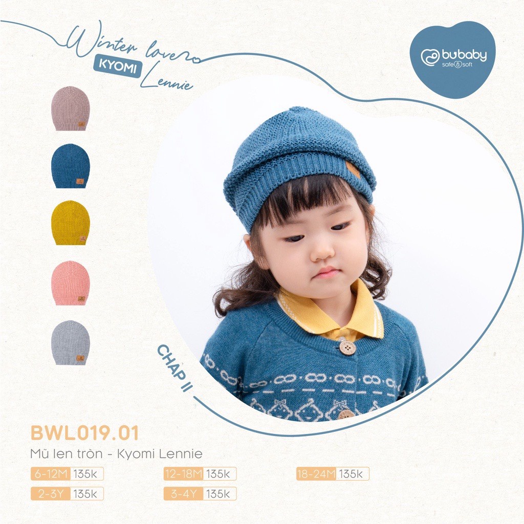 [CHÍNH HÃNG] Mũ len tròn trẻ em Kyomi Lennie BWL019.01 Bu