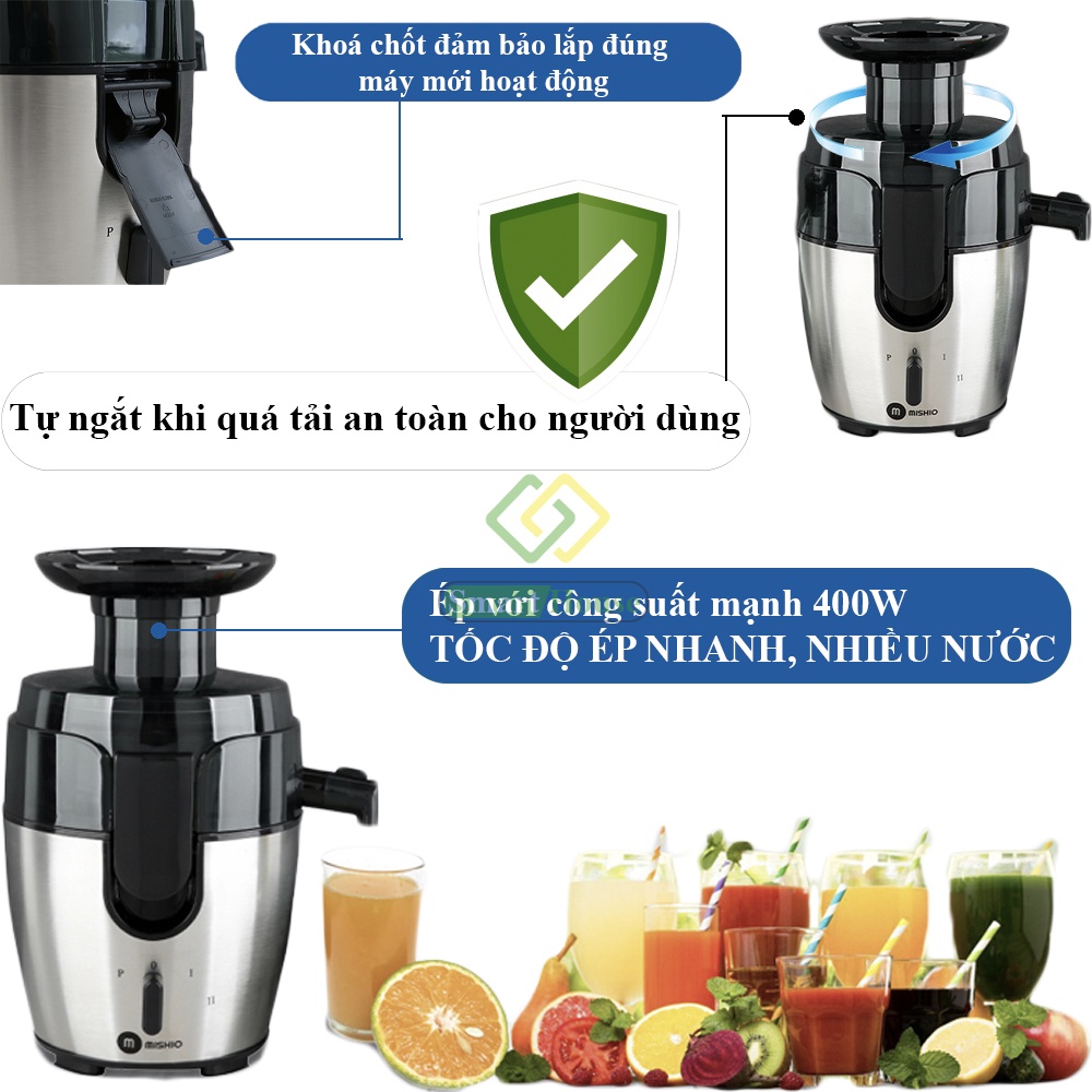Máy ép trái cây đa năng cao cấp Mishio MK197 400W  - Smart House hàng chính hãng