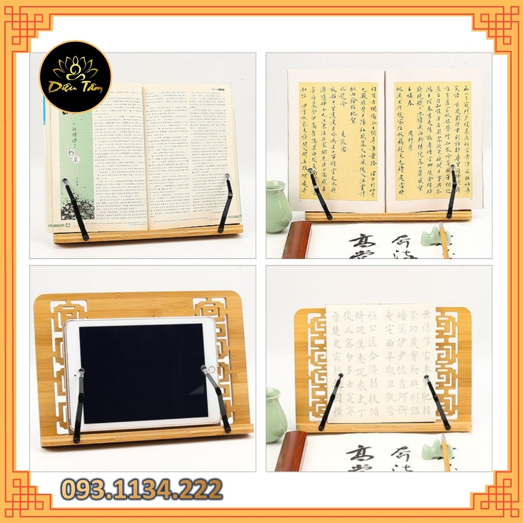 Kệ đọc kinh Phật bằng gỗ khắc hình shop Diệu Tâm