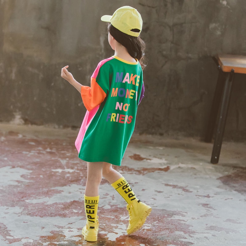Đầm Thun Cotton Ngắn Tay Dáng Rộng Thời Trang Mùa Hè Cho Nữ