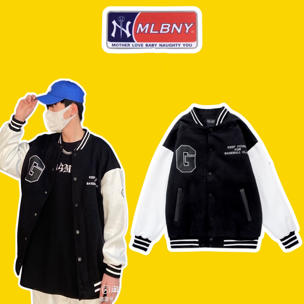 Áo Bomber MLBNY Chữ G Limited Unisex Nam Nữ Cá Tính Siêu Đẹp