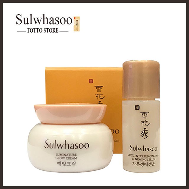 Set Sulwhasoo - tinh chất serum nhân sâm Sulwhasoo 4ml và Kem dưỡng tinh chất hạt mơ Sulwhasoo 5ml