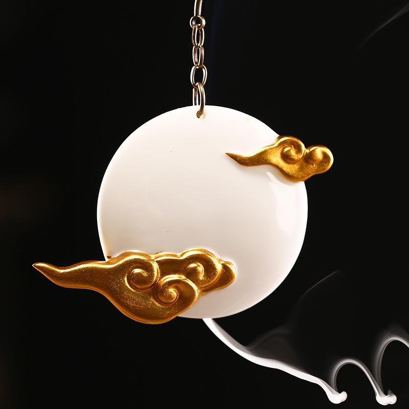 Thác Khói Trầm Hương Trăng Treo Thác Xông Trầm Trăng