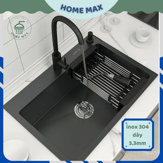 Chậu rửa bát 1 hố dày 3.3mm inox 304, chậu rửa chén đúc đơn 60x45cm bảo hành chính hãng 24 tháng.