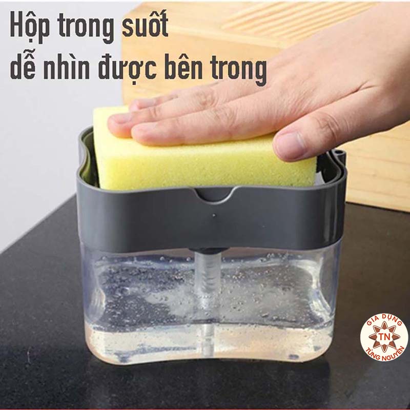 Hộp Chứa Xà Phòng, Nước Rửa Chén Trong Suốt Nhấn Để [Tạo Bọt HỘP NƯỚC RỬA CHÉN]