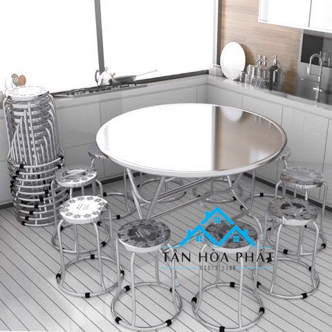 Bộ bàn ăn 1 bàn 10 ghế inox- Nội Thất Tân Hòa Phát | BigBuy360 - bigbuy360.vn