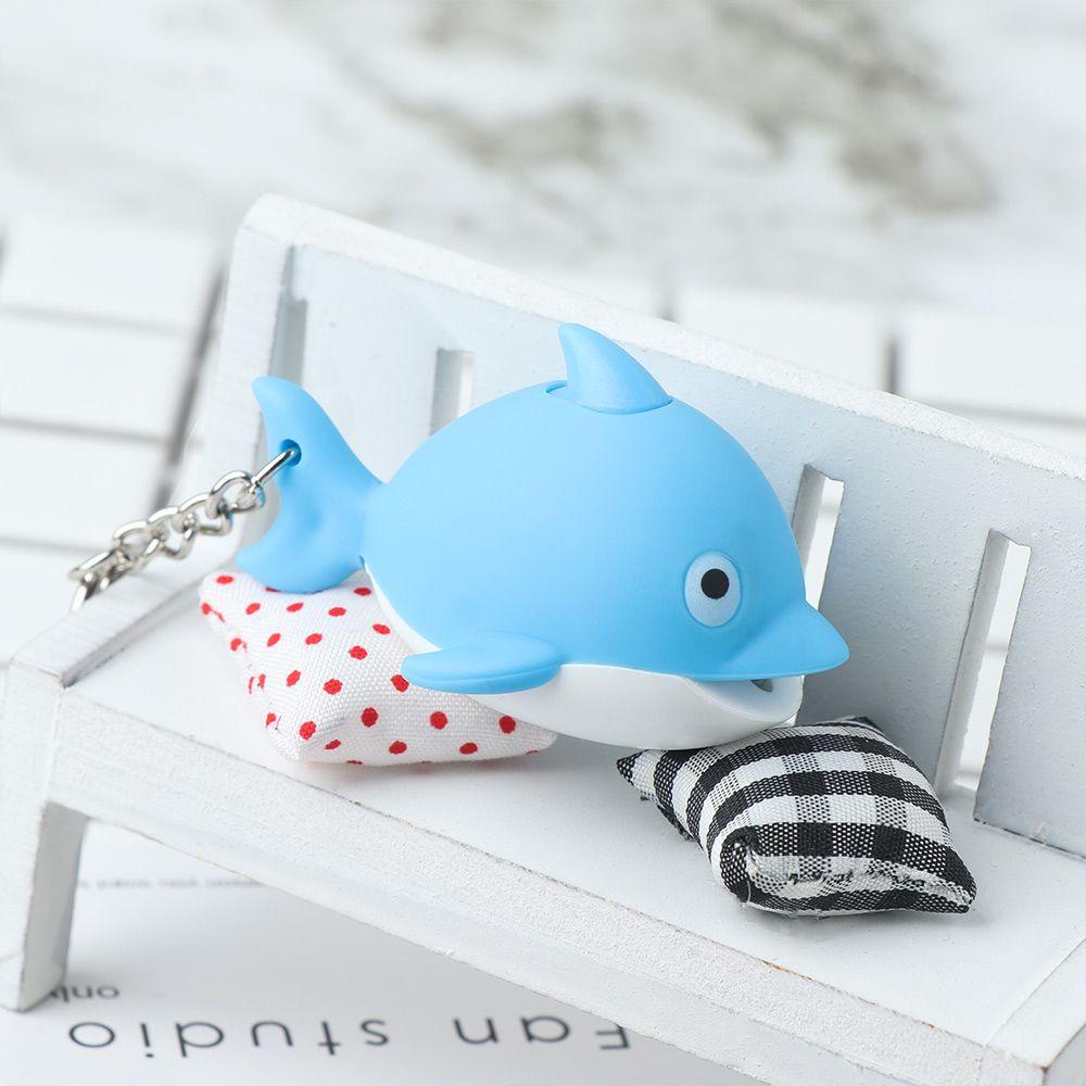 Móc Khóa Hình Cá Heo Màu Xanh Ngà Có Âm Thanh