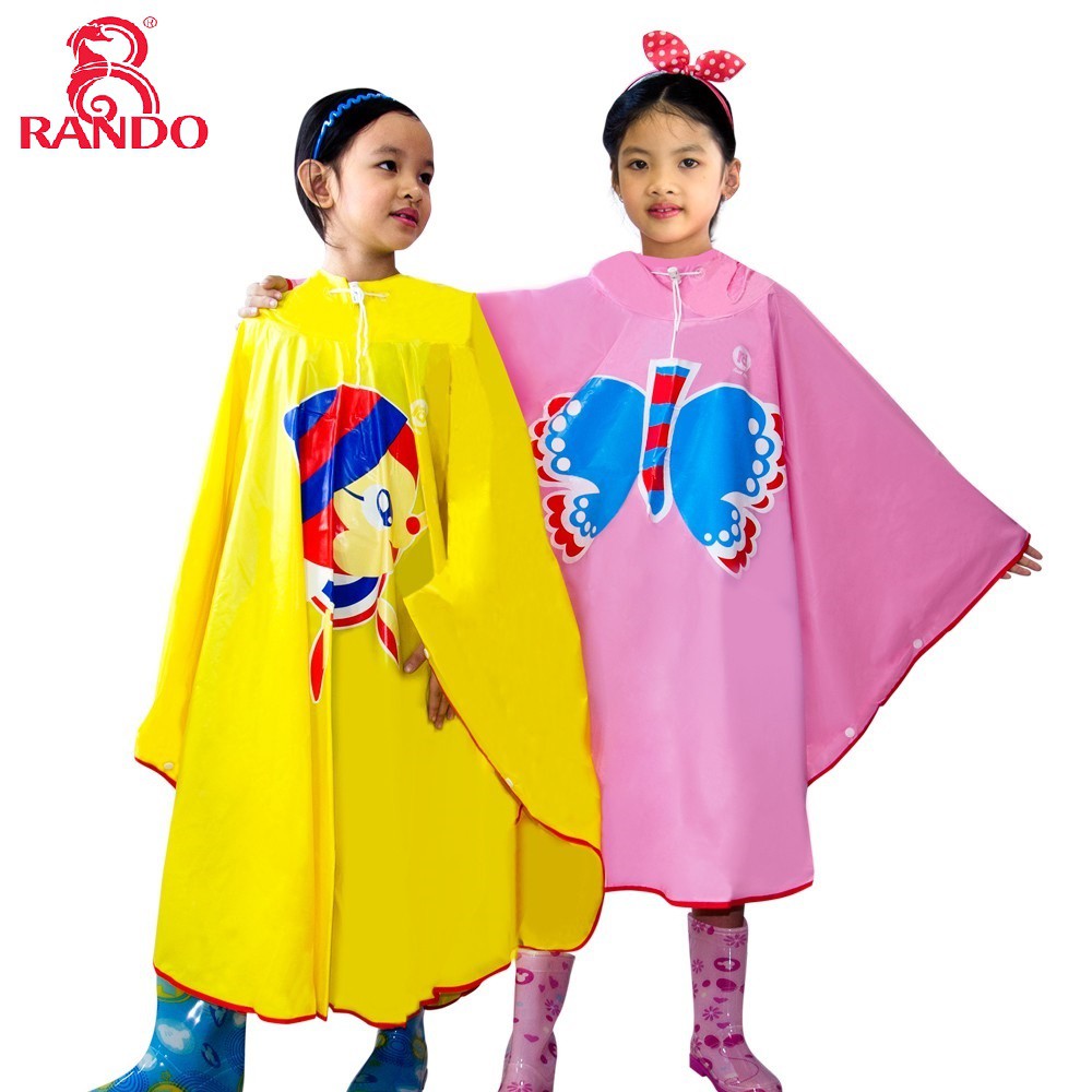 Áo mưa bướm trẻ em Rando Pocho dành cho các bé có độ tuổi từ  tương đương với các size từ số 1 đến 5
