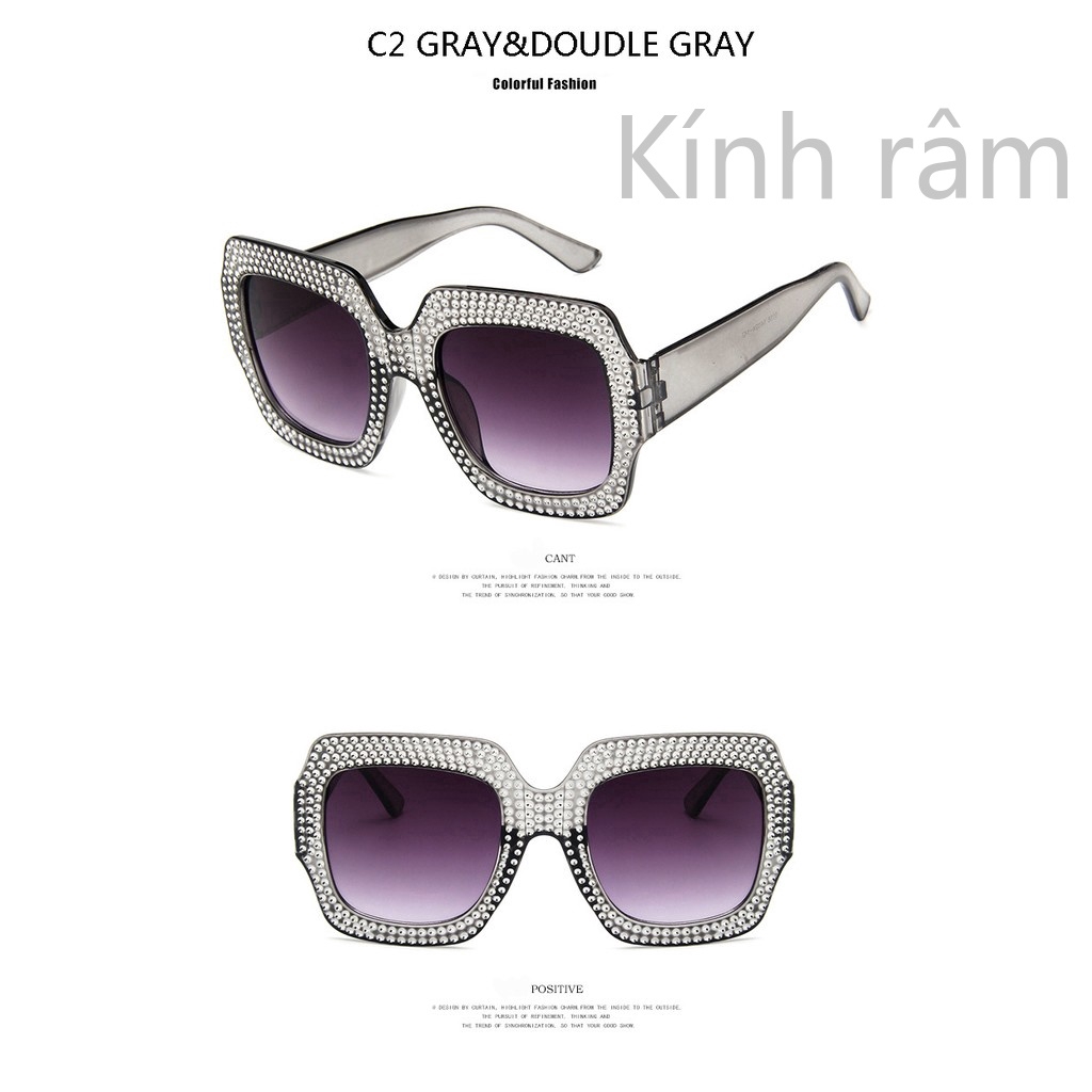 Kính mát hình vuông cỡ lớn kiểu dáng thời trang cao cấp cho nam và nữ
