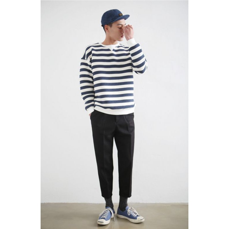 Quần baggy nam (trắng kem) phong cách Hàn Quốc, ống suông mặc co giãn, phù hợp đi học, dạo phố | BigBuy360 - bigbuy360.vn