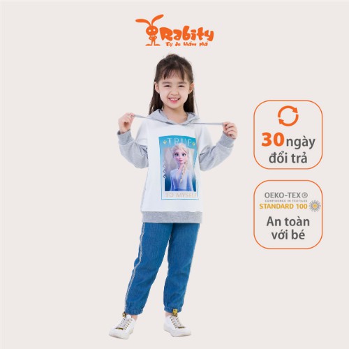 [Mã FARSBR151 giảm 10% đơn 99K] Áo hoodie bé gái dài tay Rabity hình công chúa Elsa liền mũ 5309