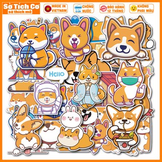 [Bộ 50 Sticker] Cute Dog dán điện thoại, laptop, mũ bảo hiểm, guitar, vali MSP: ST05