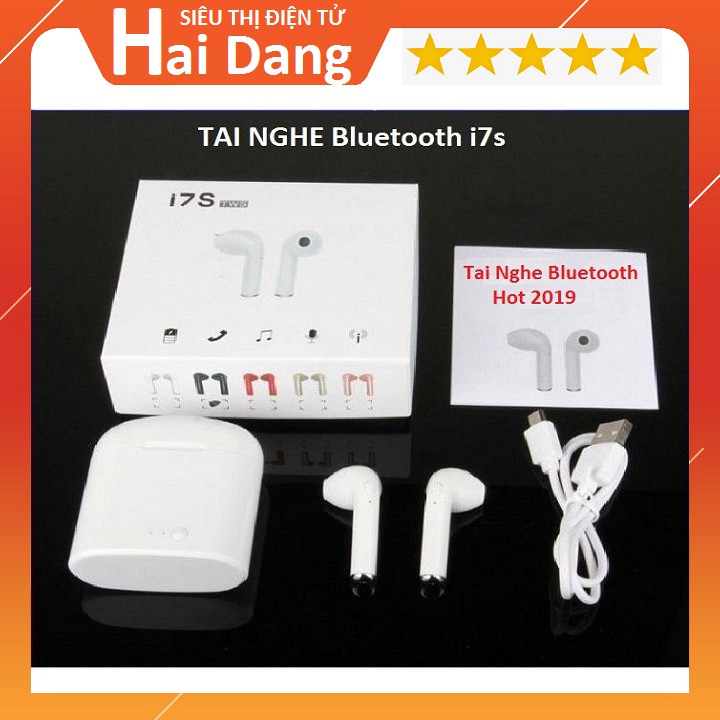 Com Bo Bộ Tai Nghe Bluetooth Không Dây I7s Tai Nghe Kèm Hộp Sạc Âm Thanh Cực Hay